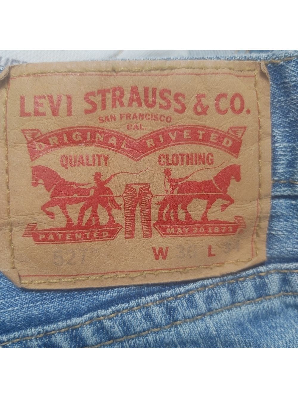 Classic Men's Levi's 527 Bootcut Jeans Waist 36 X 34 Length Light Blue - Picture 4 of 10